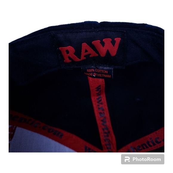 RAW Rolling Papers Snapback Hat Black Embroidered with Poker & Stash Pocket - Picture 9 of 9